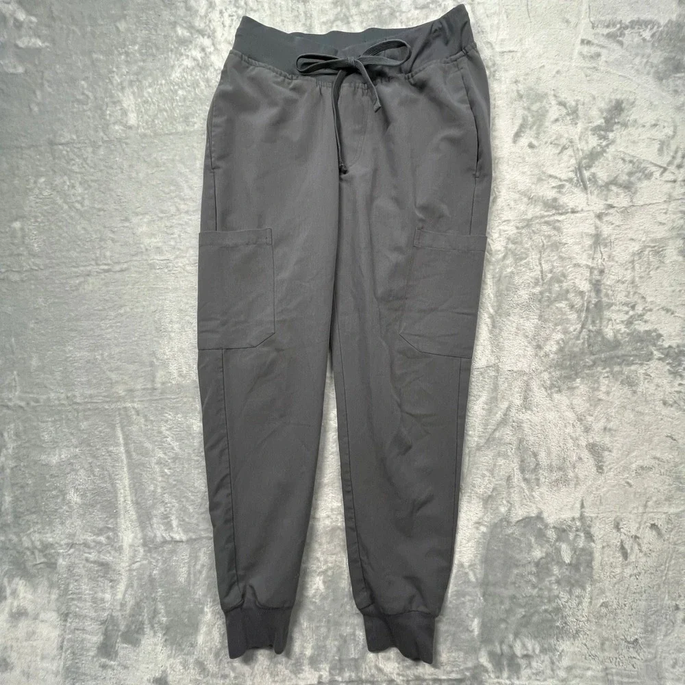 Mandala Scrub‎ Joggers Women XXS Petite Gray Equa-Tek Cargo Medical Pants